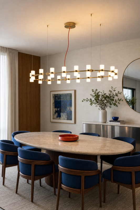 Royal Brushed Copper Oval LED Chandelier