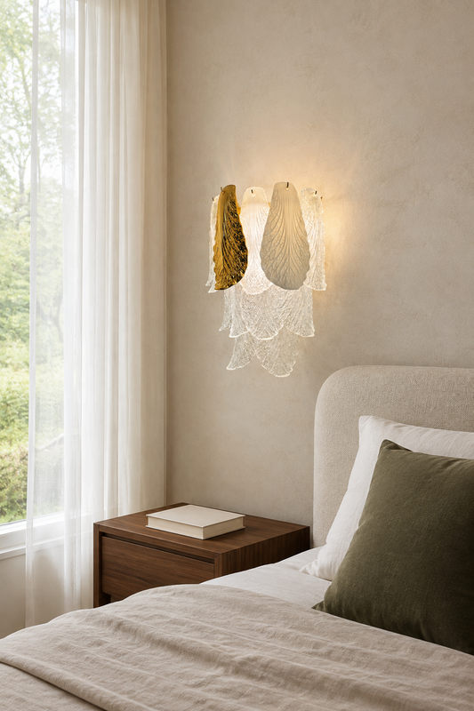 Velipetal Ceramic and Glass Wall Sconce