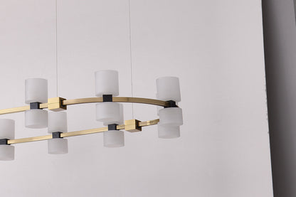 Royal Brushed Copper Oval LED Chandelier