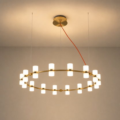 Royal Brushed Copper Ring LED Chandelier
