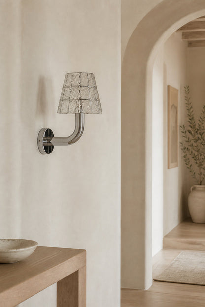 Mosaic Glow Textured Glass Long-Arm Wall Sconce