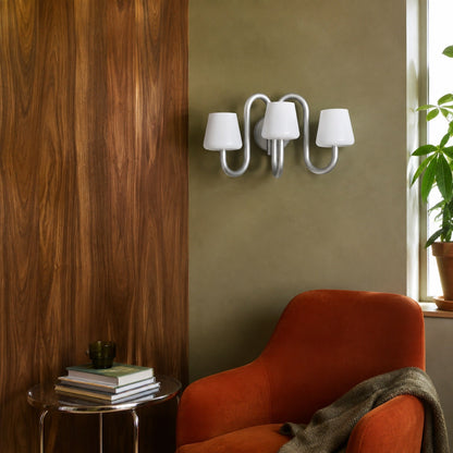 Apollo Gray Aluminum and Opal Glass Wall Sconce