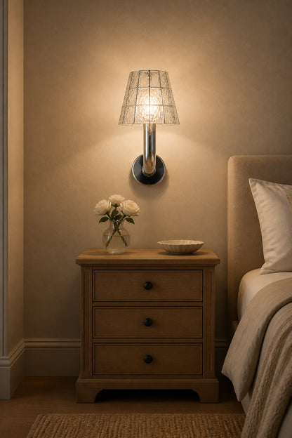 Mosaic Glow Textured Glass Long-Arm Wall Sconce