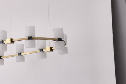 Royal Brushed Copper Oval LED Chandelier