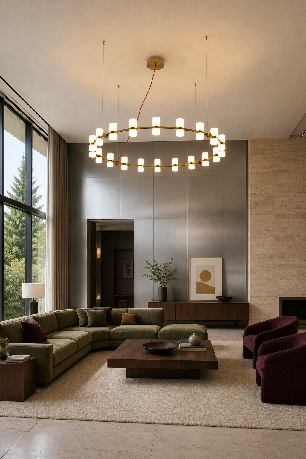 
Royal Brushed Copper Ring LED Chandelier