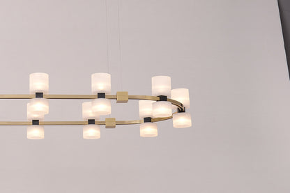 Royal Brushed Copper Oval LED Chandelier