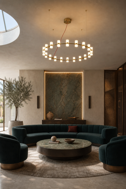 Royal Brushed Copper Ring LED Chandelier