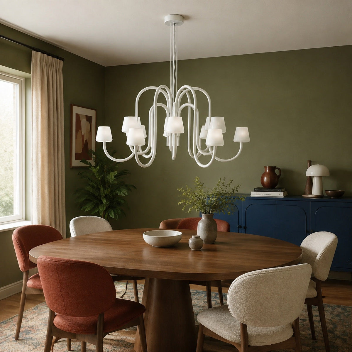 
Apollo Gray Aluminum and Opal Glass Chandelier