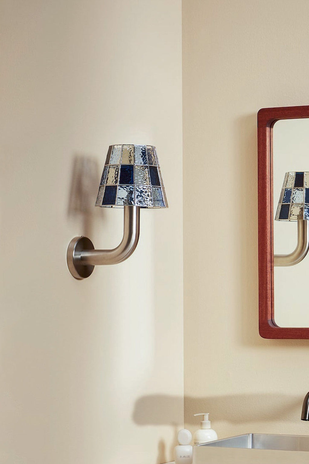
Mosaic Glow Textured Glass Long-Arm Wall Sconce