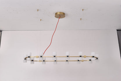 Royal Brushed Copper Oval LED Chandelier