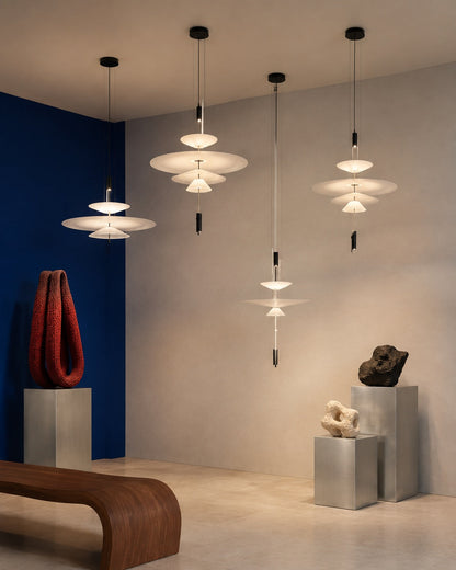 Layered Acrylic Disc LED Pendant Light