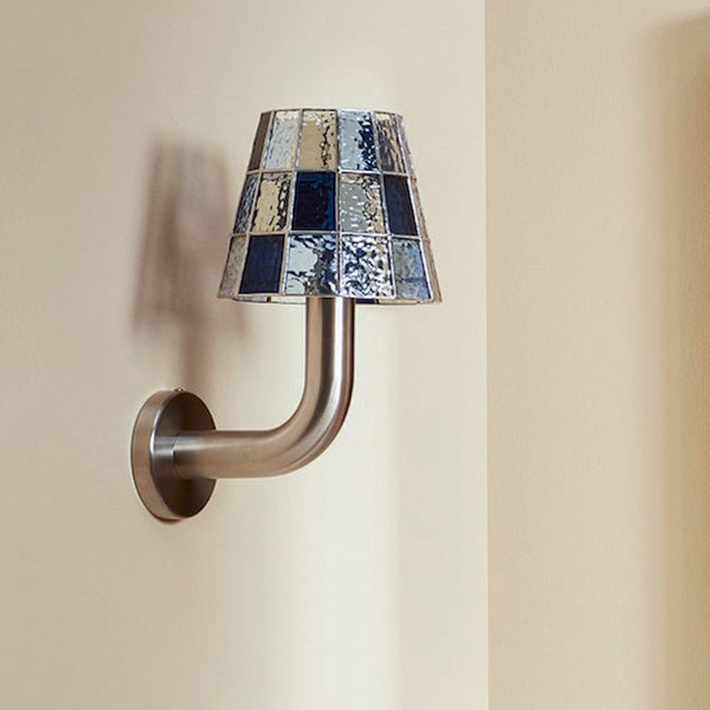 
Mosaic Glow Textured Glass Long-Arm Wall Sconce