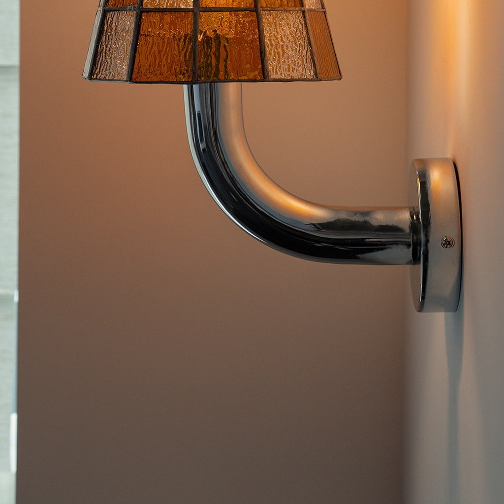 
Mosaic Glow Textured Glass Long-Arm Wall Sconce