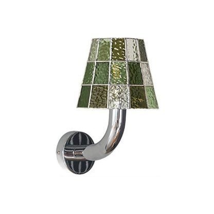 Textured Glass Long-Arm Wall Sconce — long green white background product view
