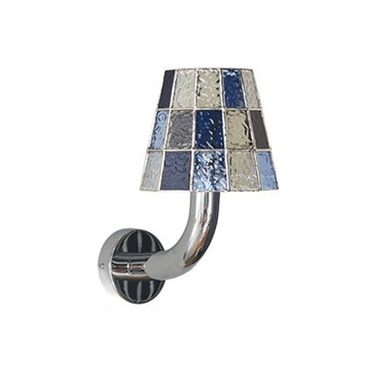 Textured Glass Long-Arm Wall Sconce — long blue white background product view
