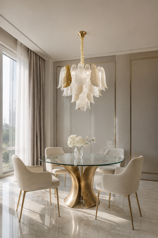
Velipetal Ceramic and Glass Round Chandelier