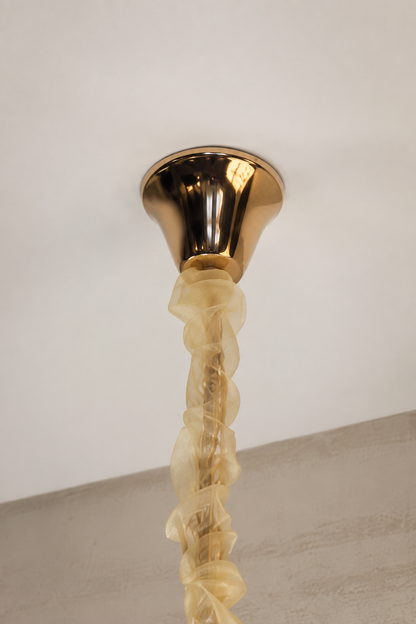 Velipetal Ceramic and Glass Round Chandelier