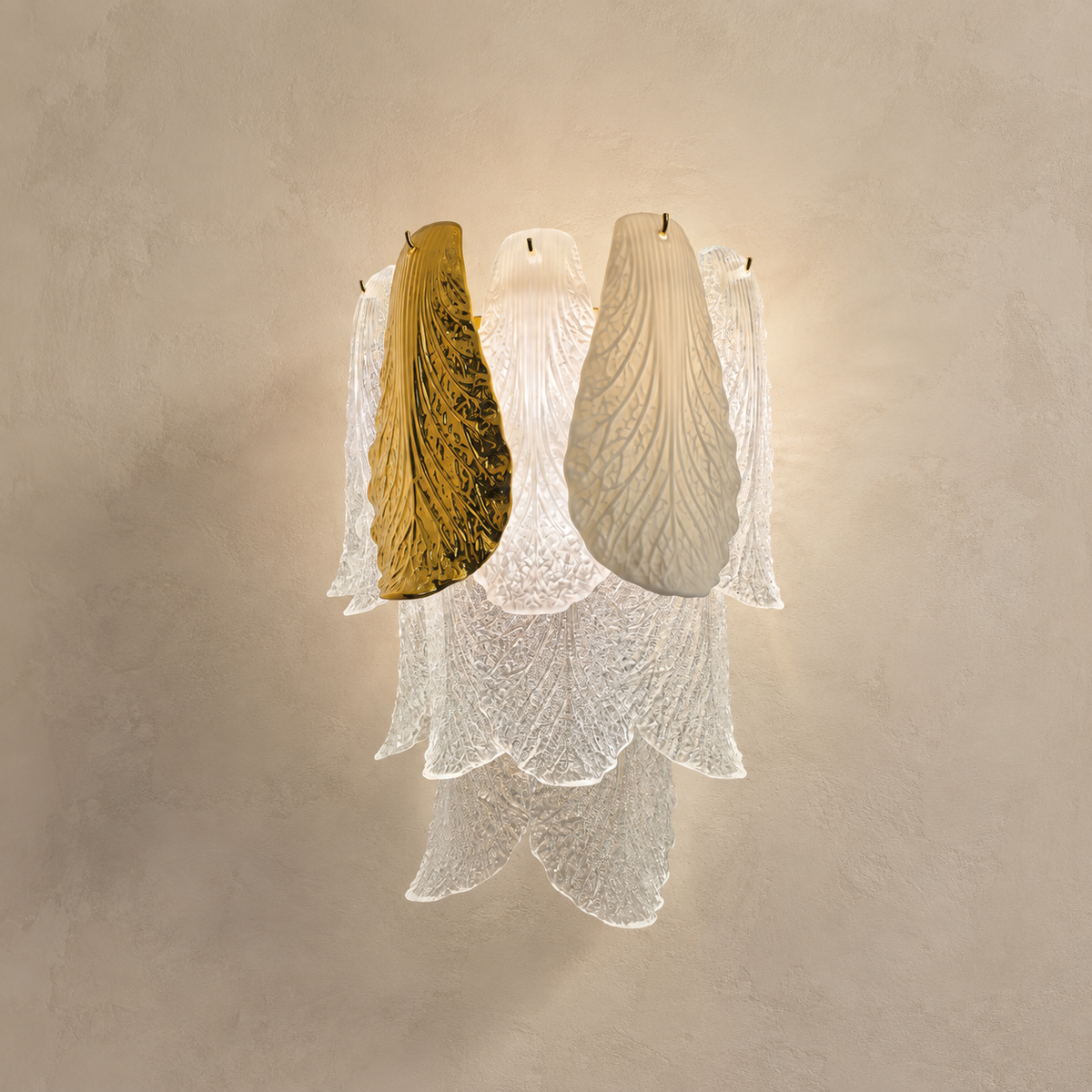 
Velipetal Ceramic and Glass Wall Sconce