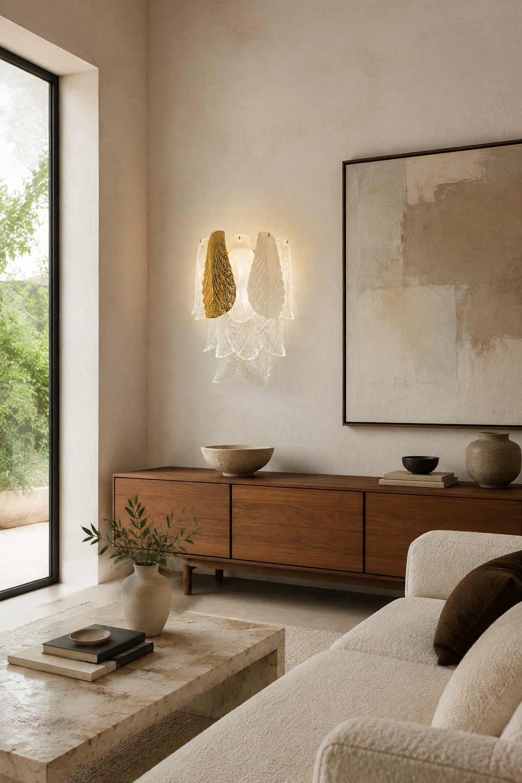 
Velipetal Ceramic and Glass Wall Sconce