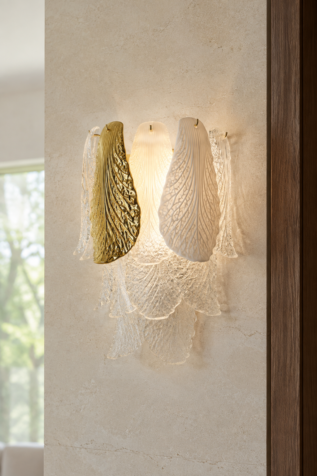
Velipetal Ceramic and Glass Wall Sconce