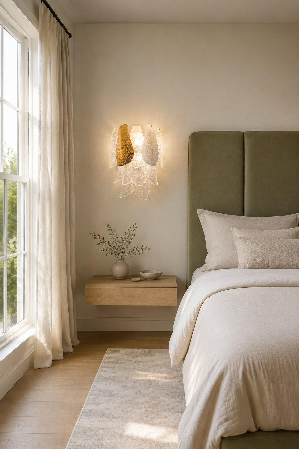 
Velipetal Ceramic and Glass Wall Sconce